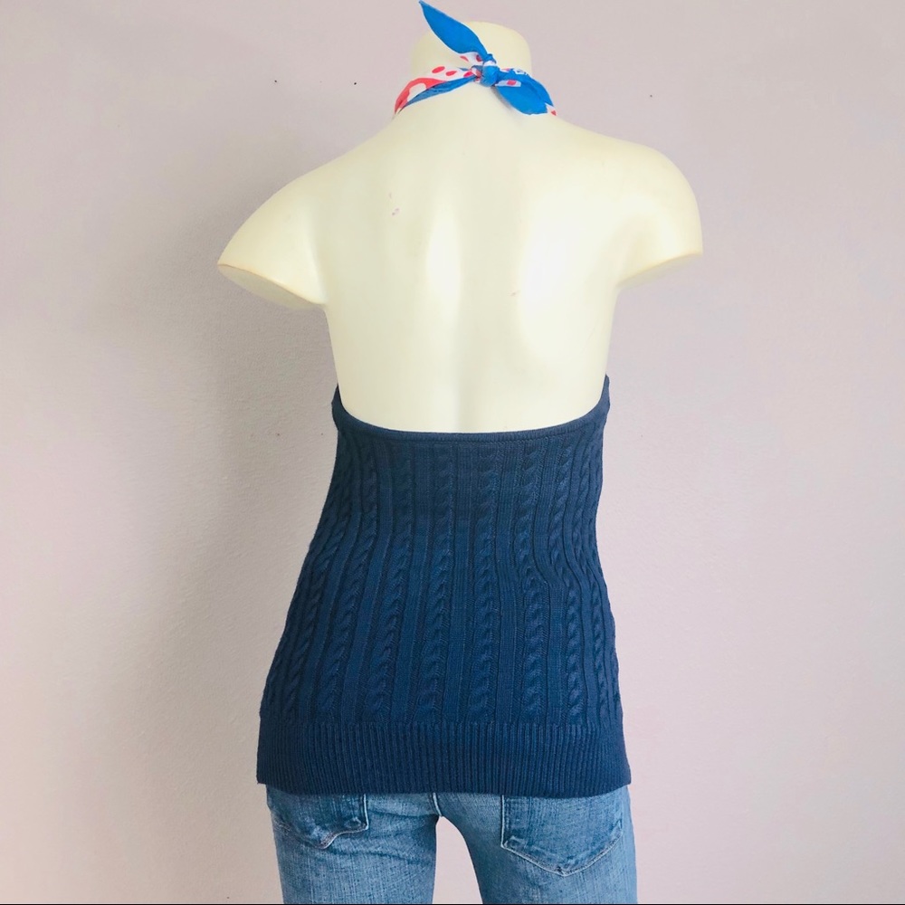 Lilly Pulitzer Blue Knit Scarf Halter Top - Picture 3 of 7